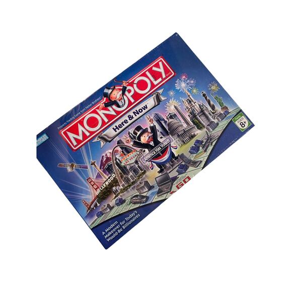 Hasbro Monopoly Here and Now Parker Bros Property Trading Board Game Anniversary - Picture 1 of 6